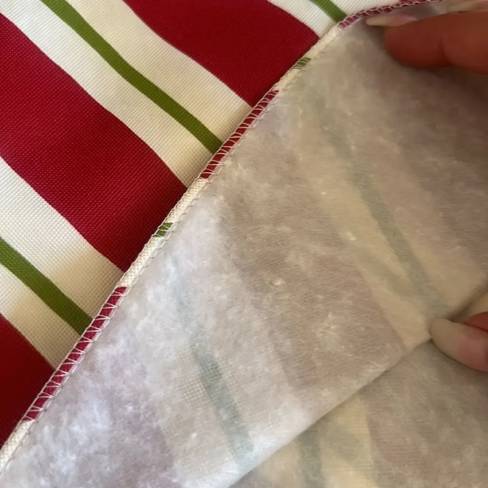Holiday Striped Waterproof 70” Round Tablecloth!